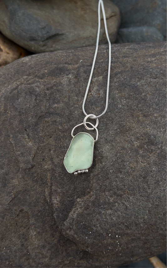 Light Green Sea Glass Pendant