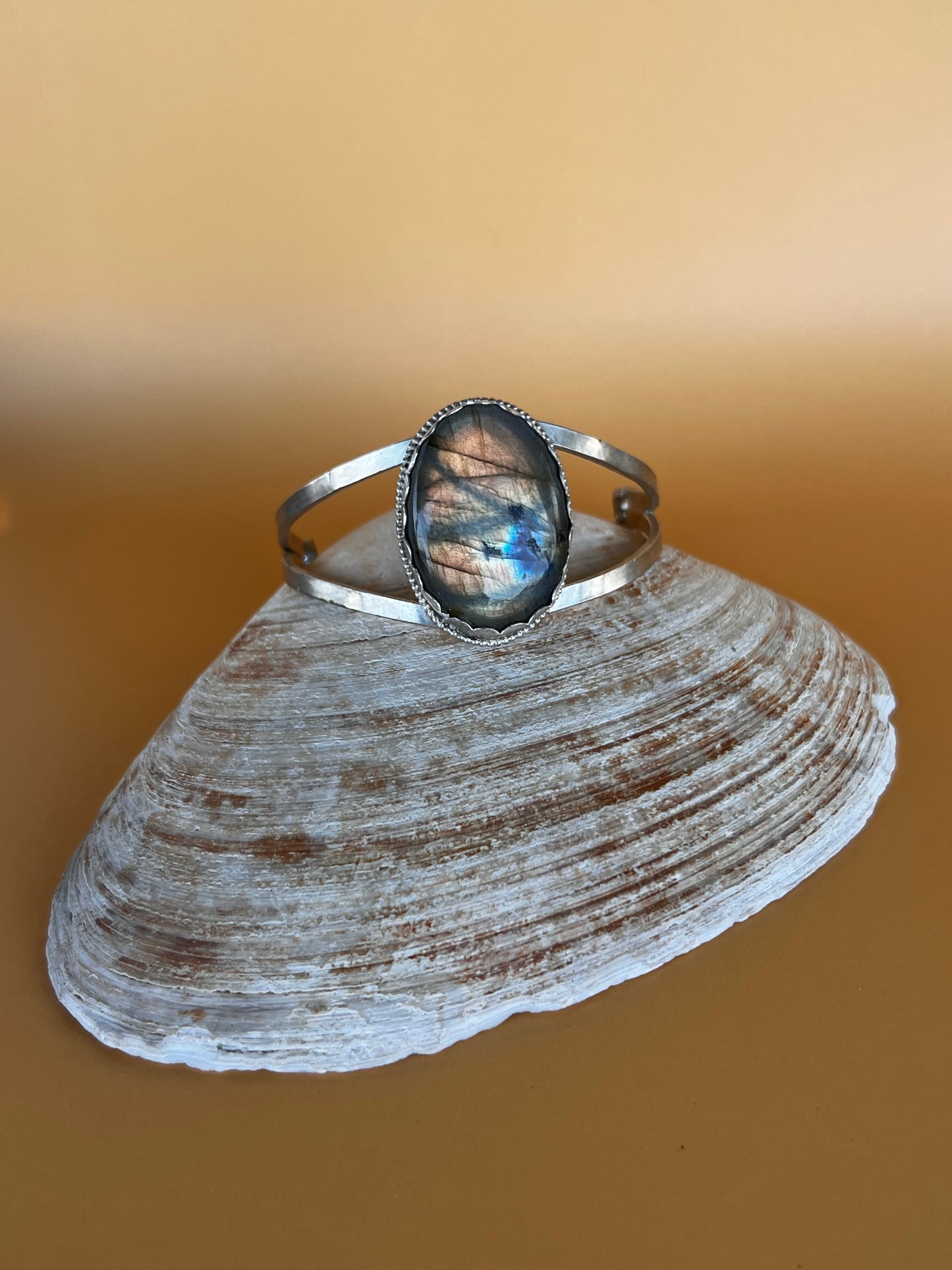 Labradorite Cuff - With Chain