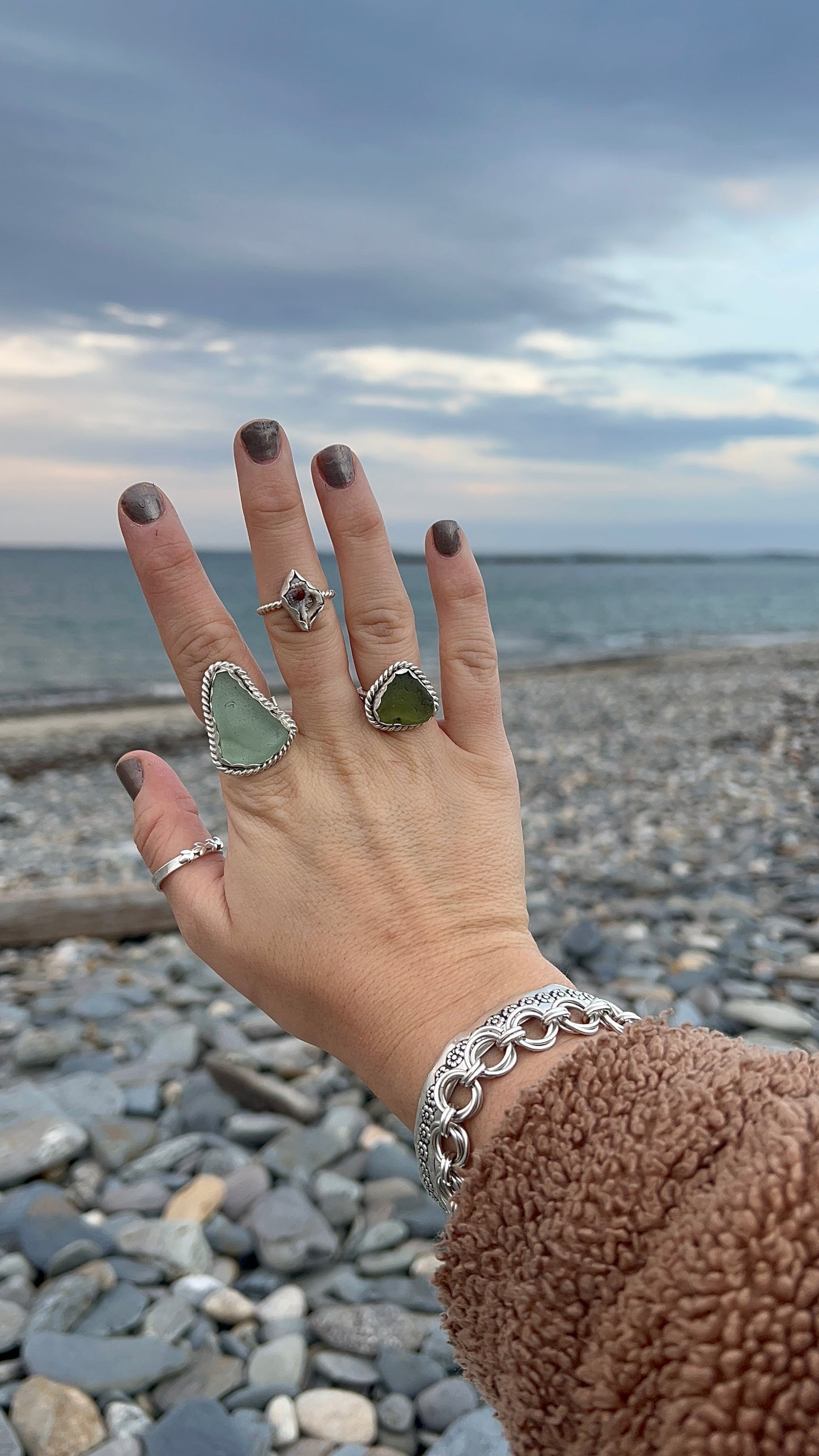 Big Chunky Sea Glass Ring
