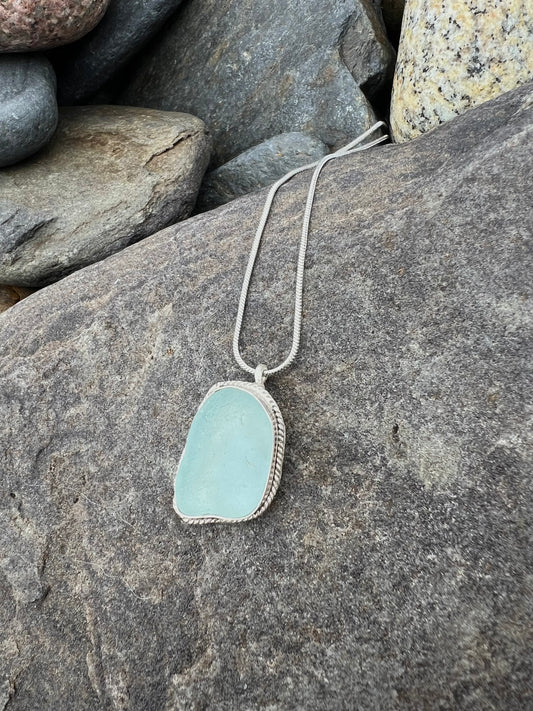 Baby Blue Sea Glass Pendant