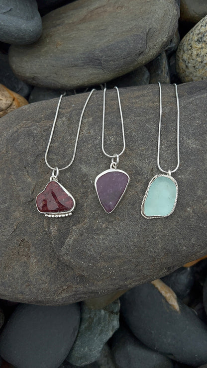 Baby Blue Sea Glass Pendant