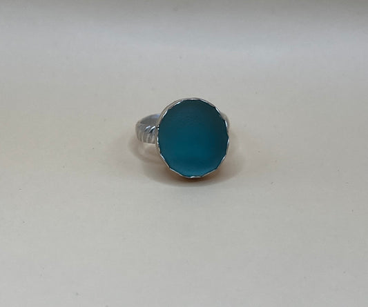 Blue Sea Marble Ring