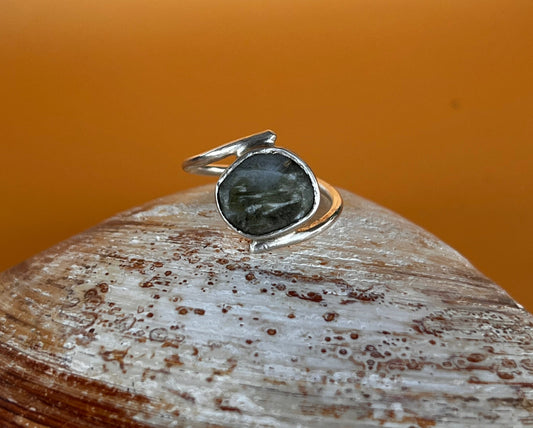 Moss Agate Elegant Ring