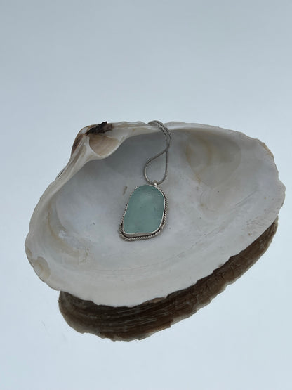 Baby Blue Sea Glass Pendant
