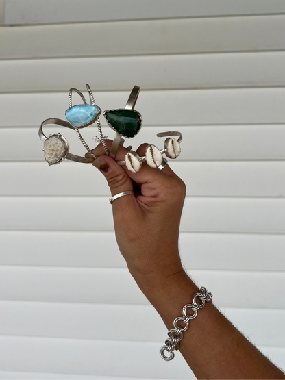 Triple Cowrie Shell Cuff