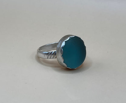 Blue Sea Marble Ring