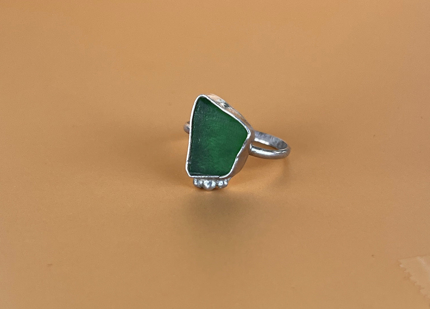 Dainty Green Sea Glass Ring