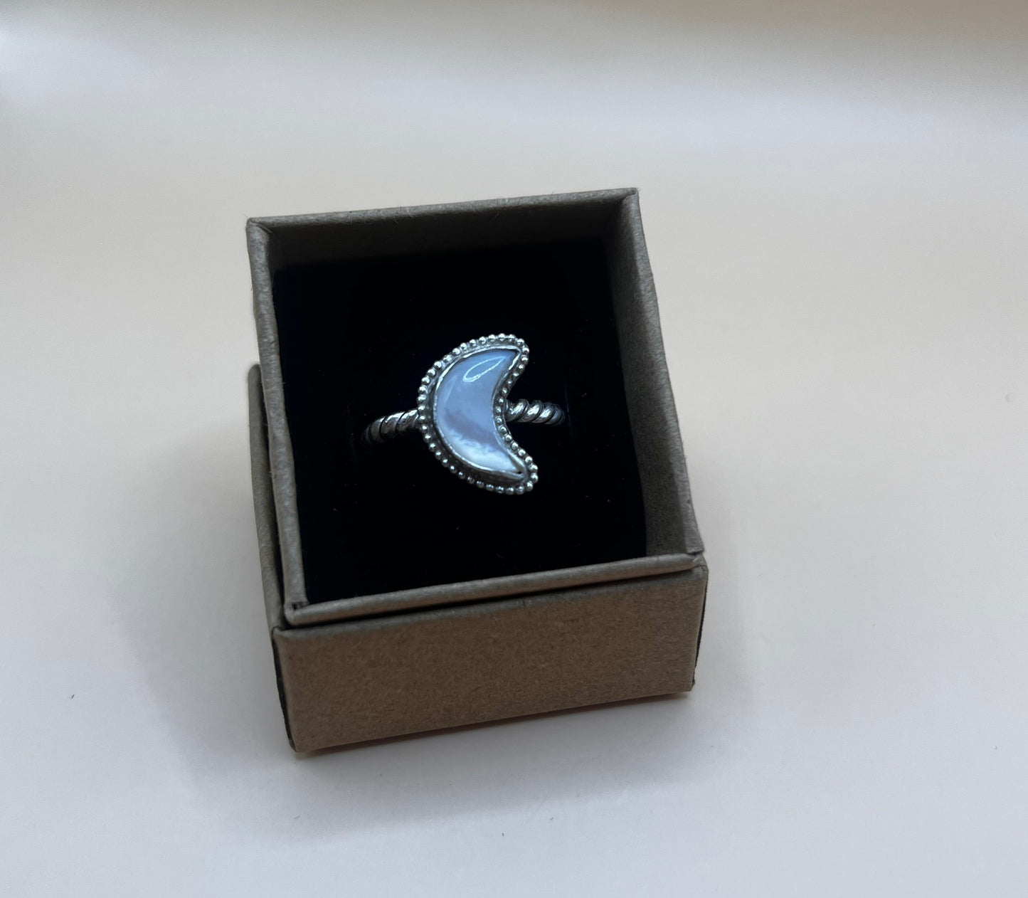 Mother of Pearl Moon Ring