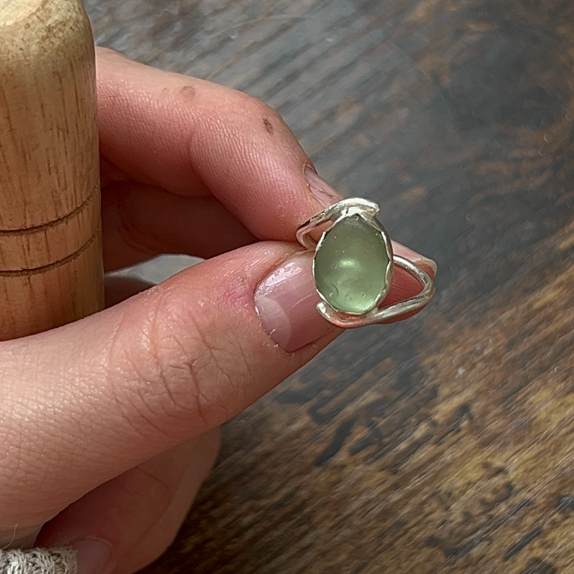 Elegant Green Seaglass Ring