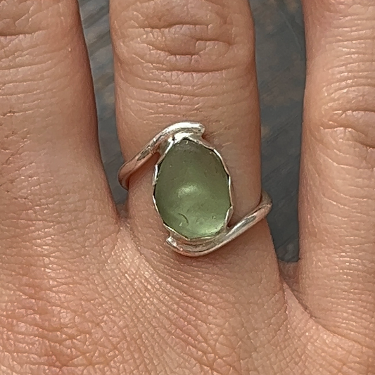 Elegant Green Seaglass Ring