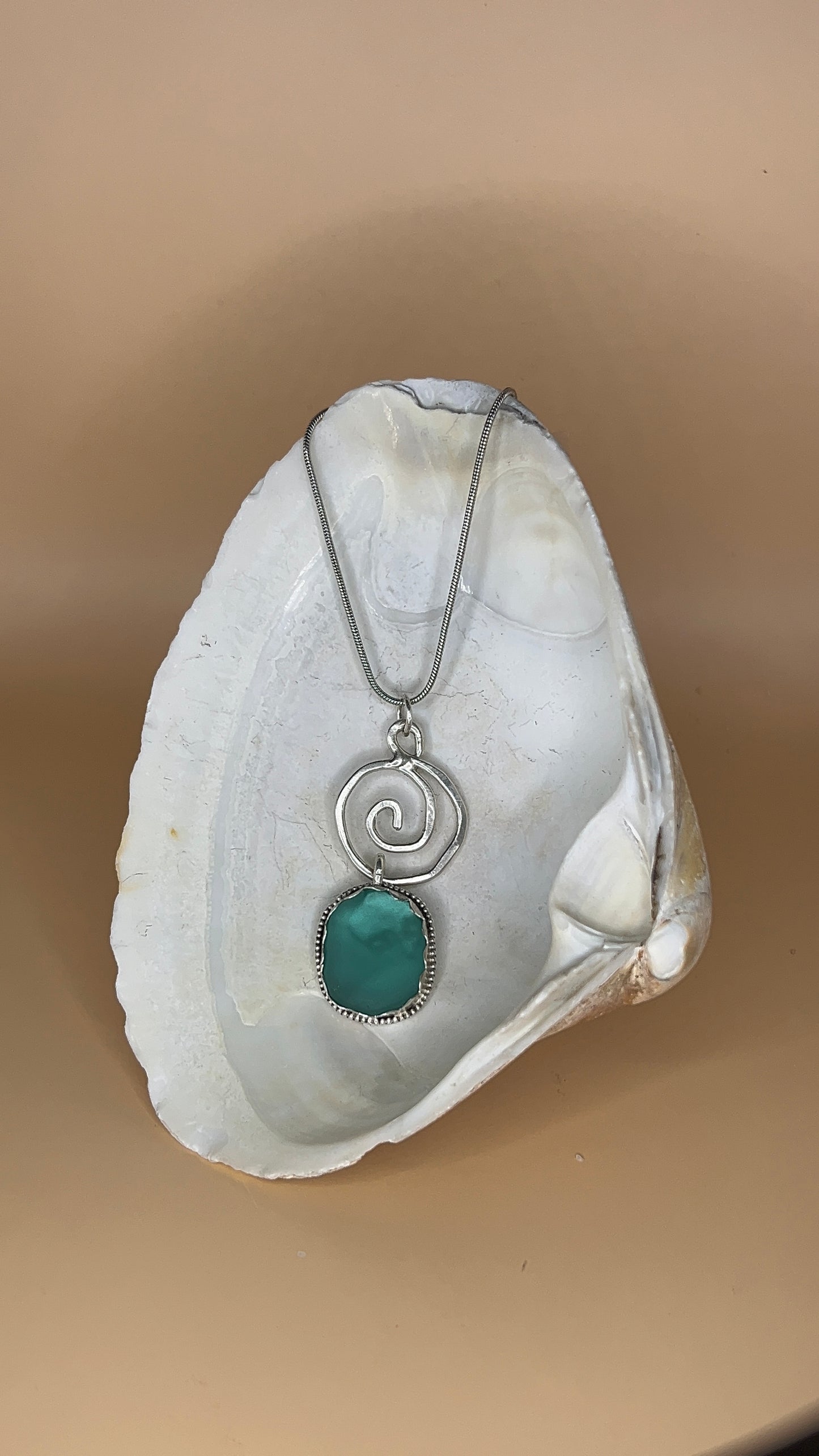Bright Blue Swirl Pendant