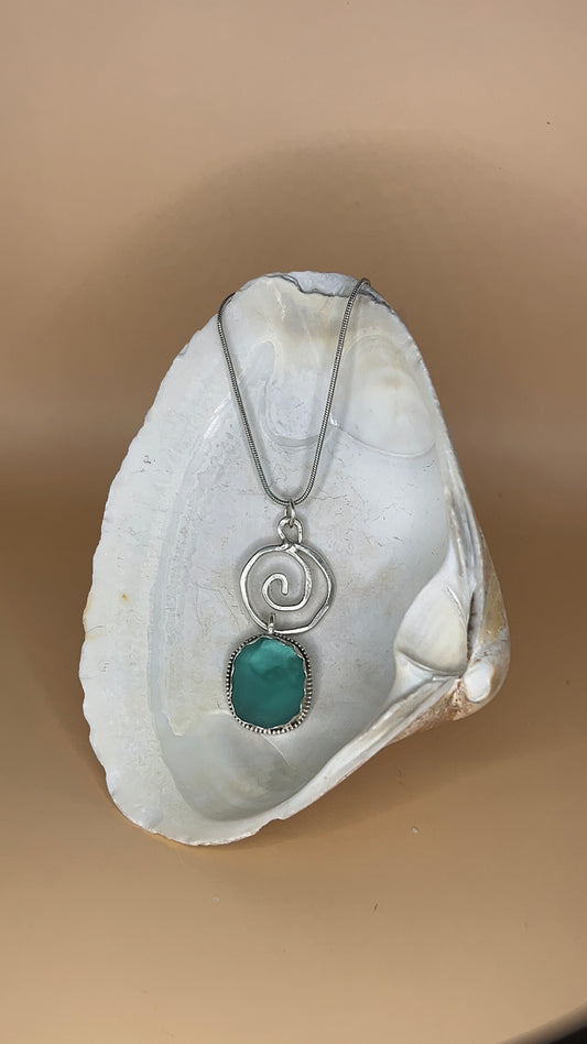 Bright Blue Swirl Pendant