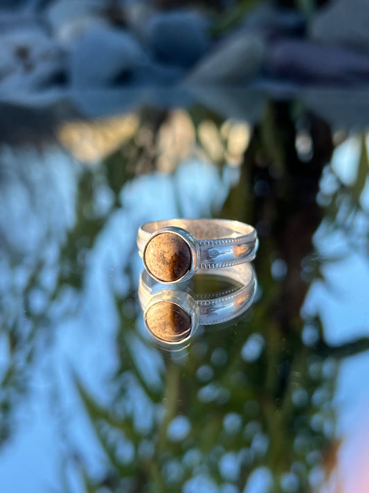 Picture Jasper Crystal Ring
