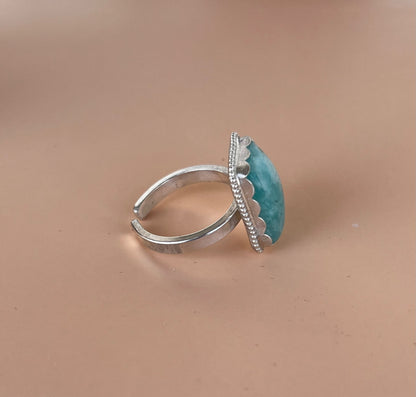 Amazonite Silver Ring