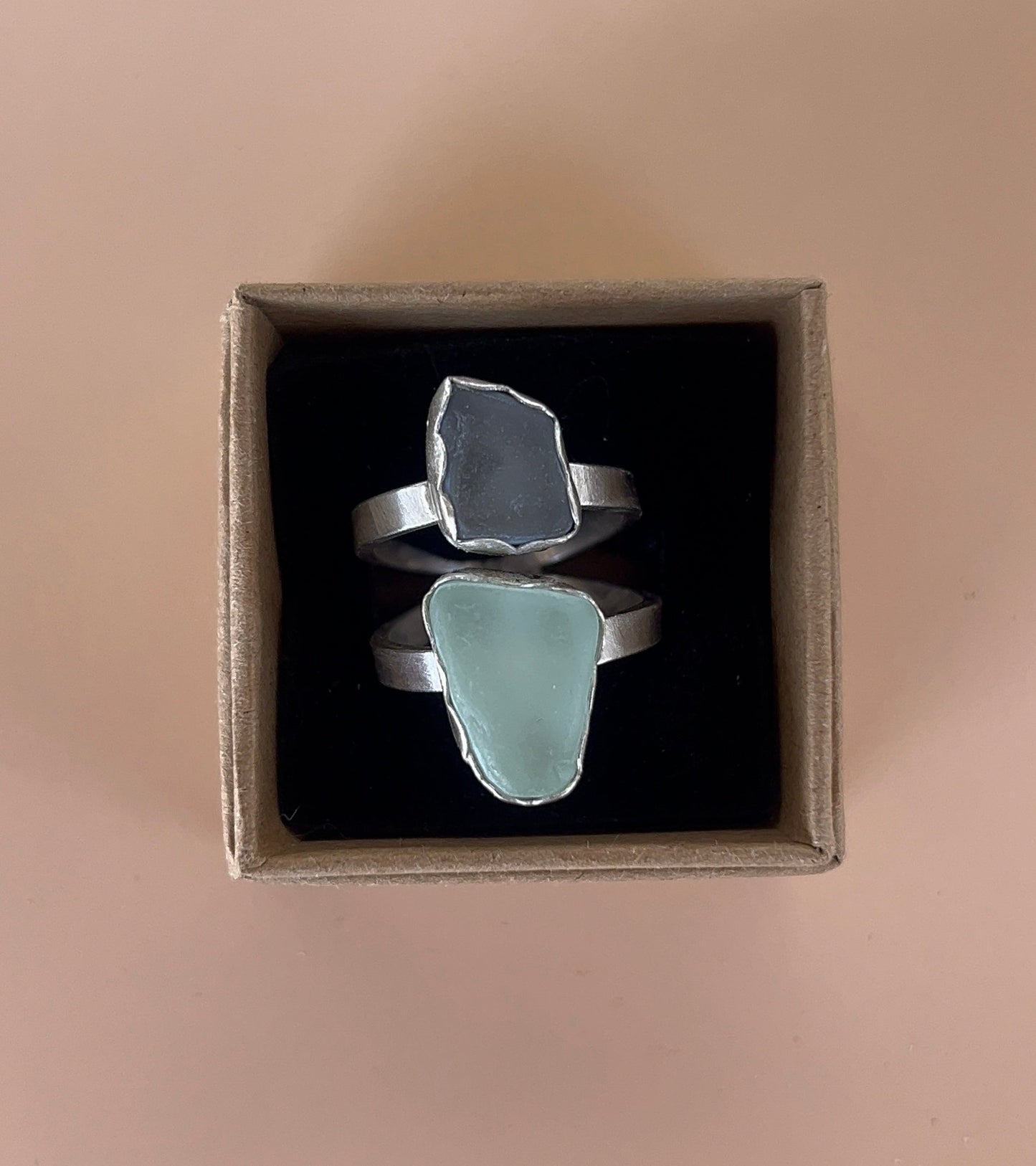 Cool Hue Sea Glass Ring