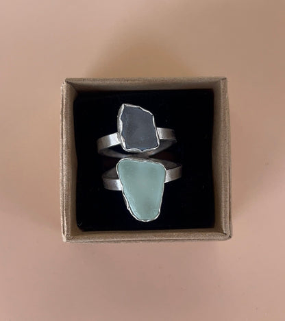 Cool Hue Sea Glass Ring