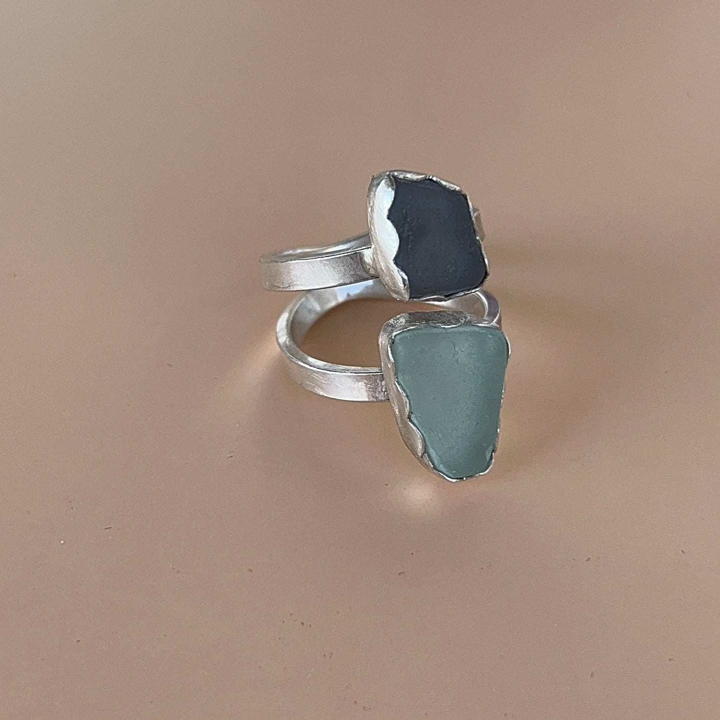Cool Hue Sea Glass Ring